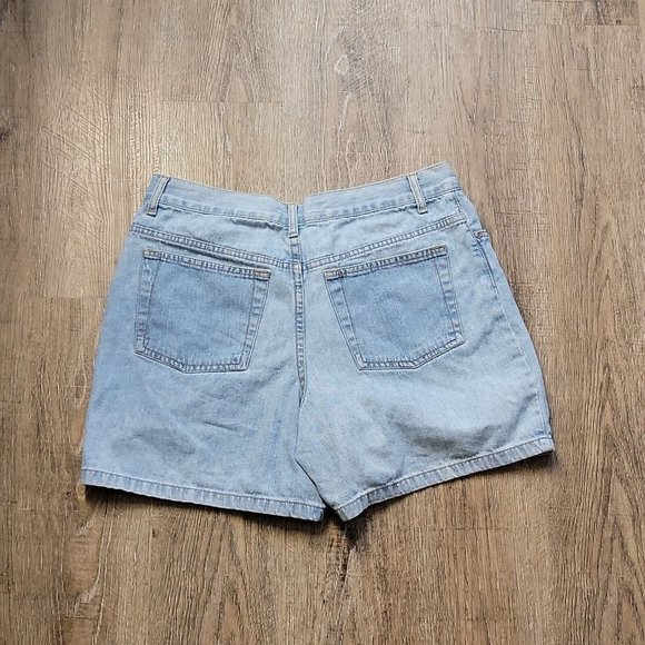 Faded Glory Vintage Denim Jean Shorts ~ Sz 7 ~ Blue ~ Mid Rise ~ 4" Inseam - Picture 4 of 4